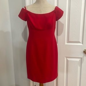Vintage Liz Claiborne red dress short sleeve slit zipper women’s size 10P petite